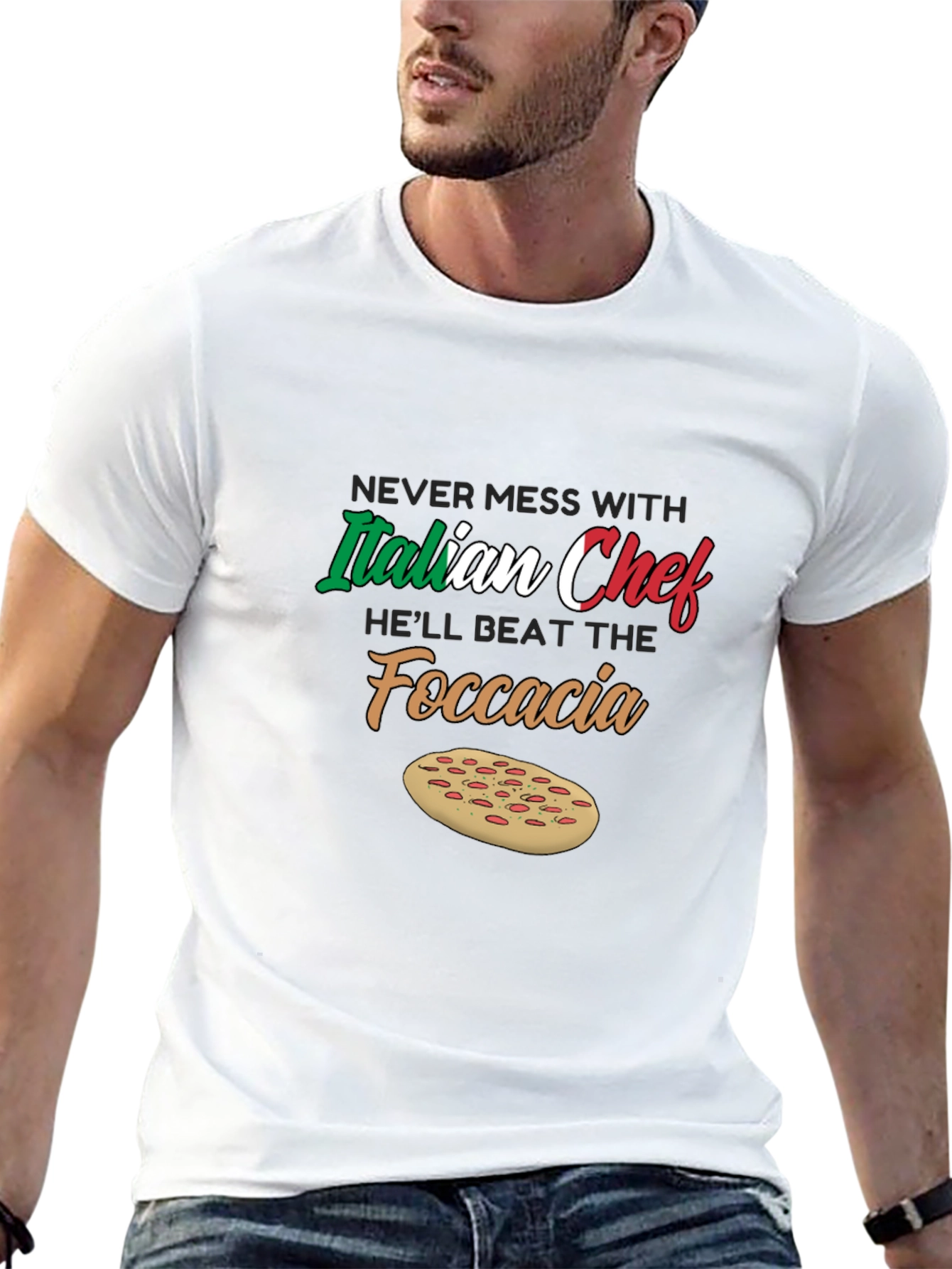 Italian Chef Focaccia Graphic T-Shirt