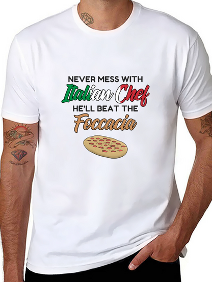 Italian Chef Focaccia Graphic T-Shirt