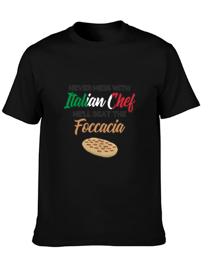 Italian Chef Focaccia Graphic T-Shirt