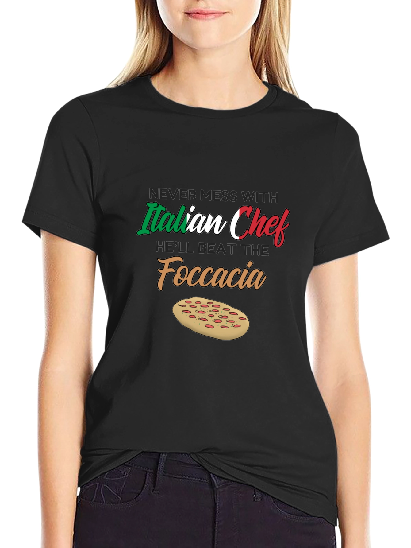 Italian Chef Focaccia Graphic T-Shirt