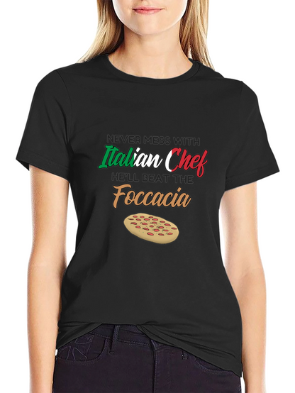 Italian Chef Focaccia Graphic T-Shirt