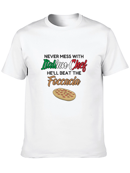 Italian Chef Focaccia Graphic T-Shirt