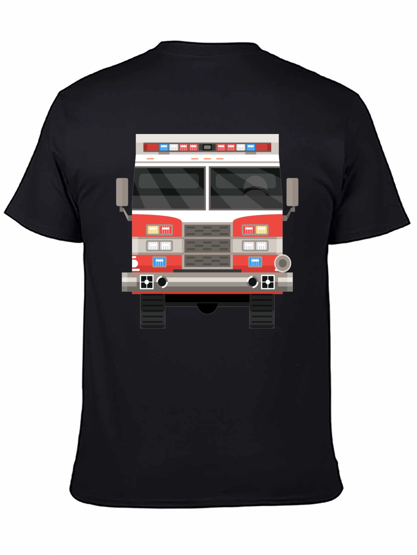 Fire Truck T-Shirt - Black Graphic Tee