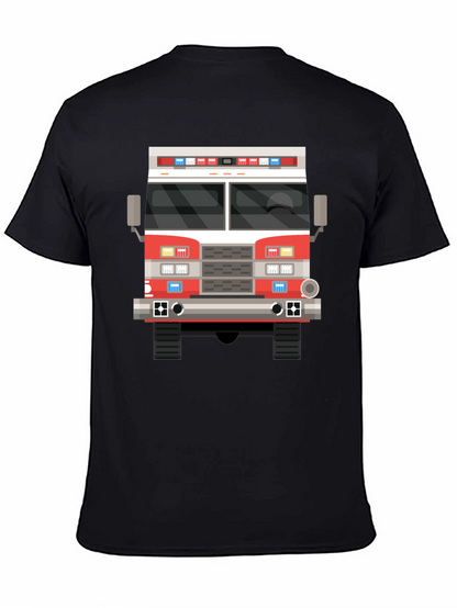 Fire Truck T-Shirt - Black Graphic Tee