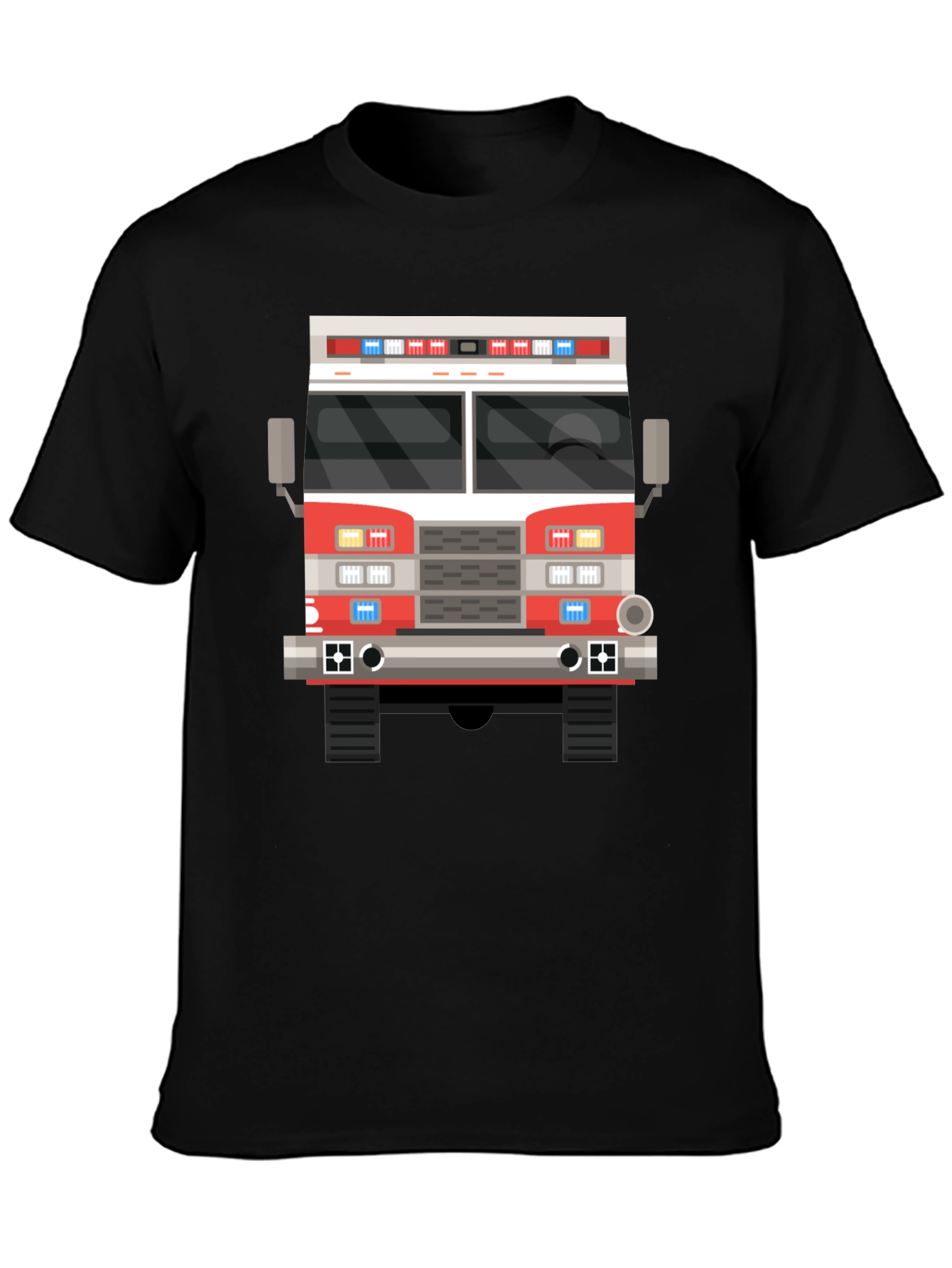 Fire Truck T-Shirt - Black Graphic Tee