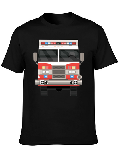 Fire Truck T-Shirt - Black Graphic Tee