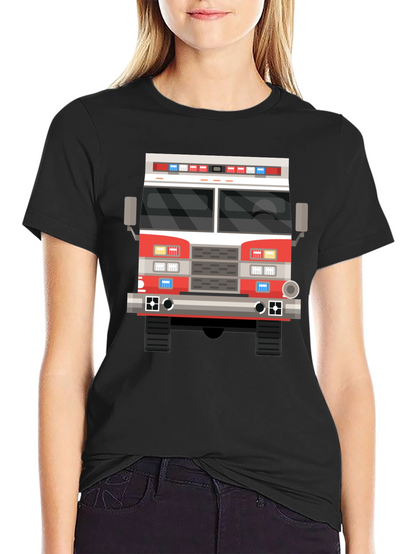 Fire Truck T-Shirt - Black Graphic Tee