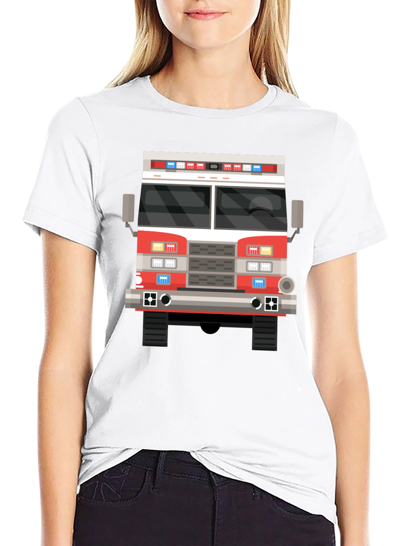 Fire Truck T-Shirt - Black Graphic Tee