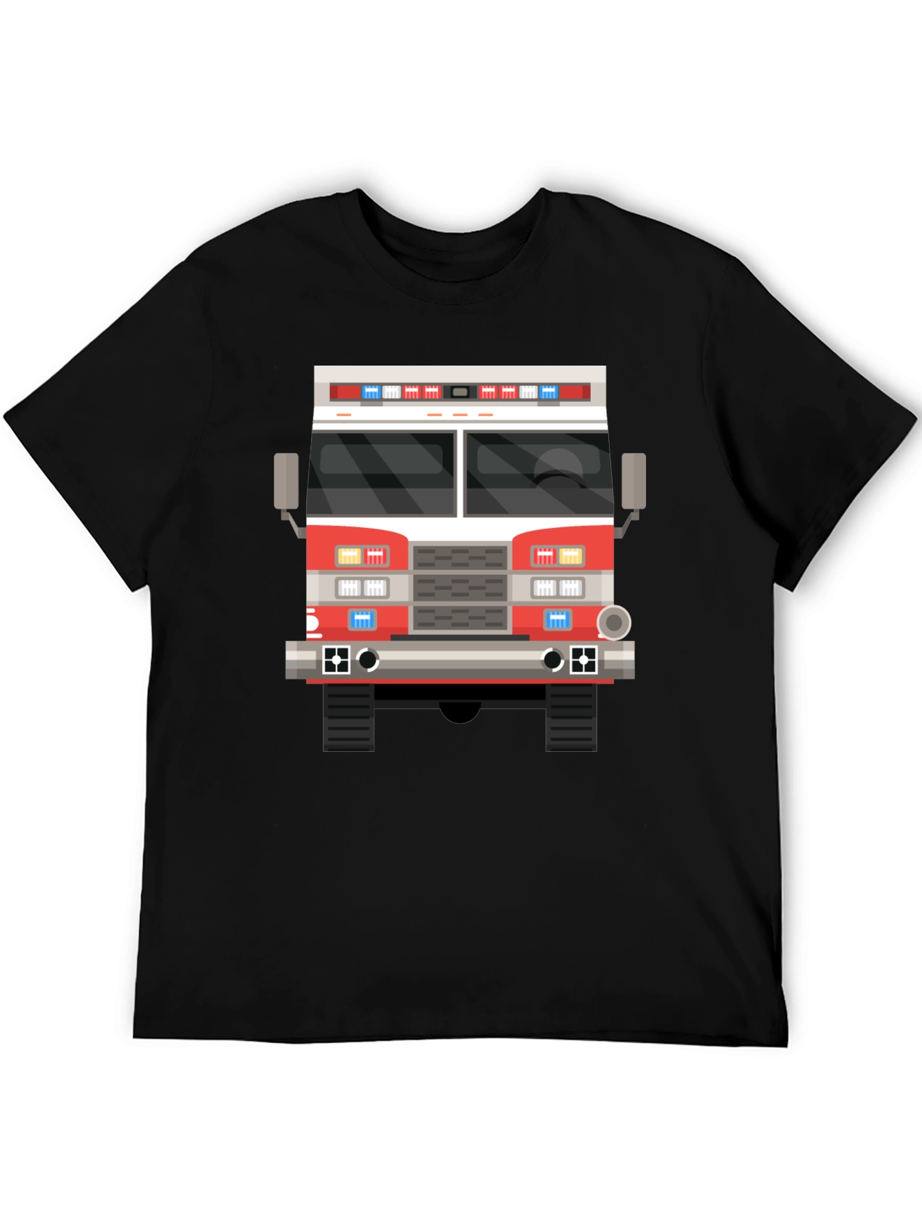Fire Truck T-Shirt - Black Graphic Tee