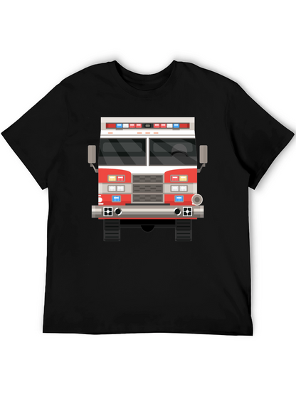 Fire Truck T-Shirt - Black Graphic Tee