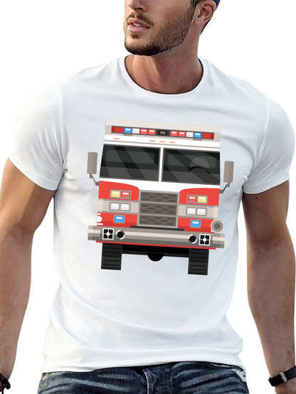 Fire Truck T-Shirt - Black Graphic Tee