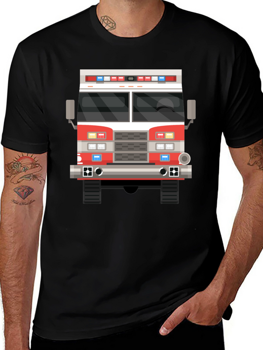 Fire Truck T-Shirt - Black Graphic Tee