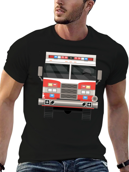 Fire Truck T-Shirt - Black Graphic Tee