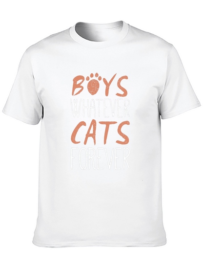 Boys Whatever Cats Forever Graphic Tee