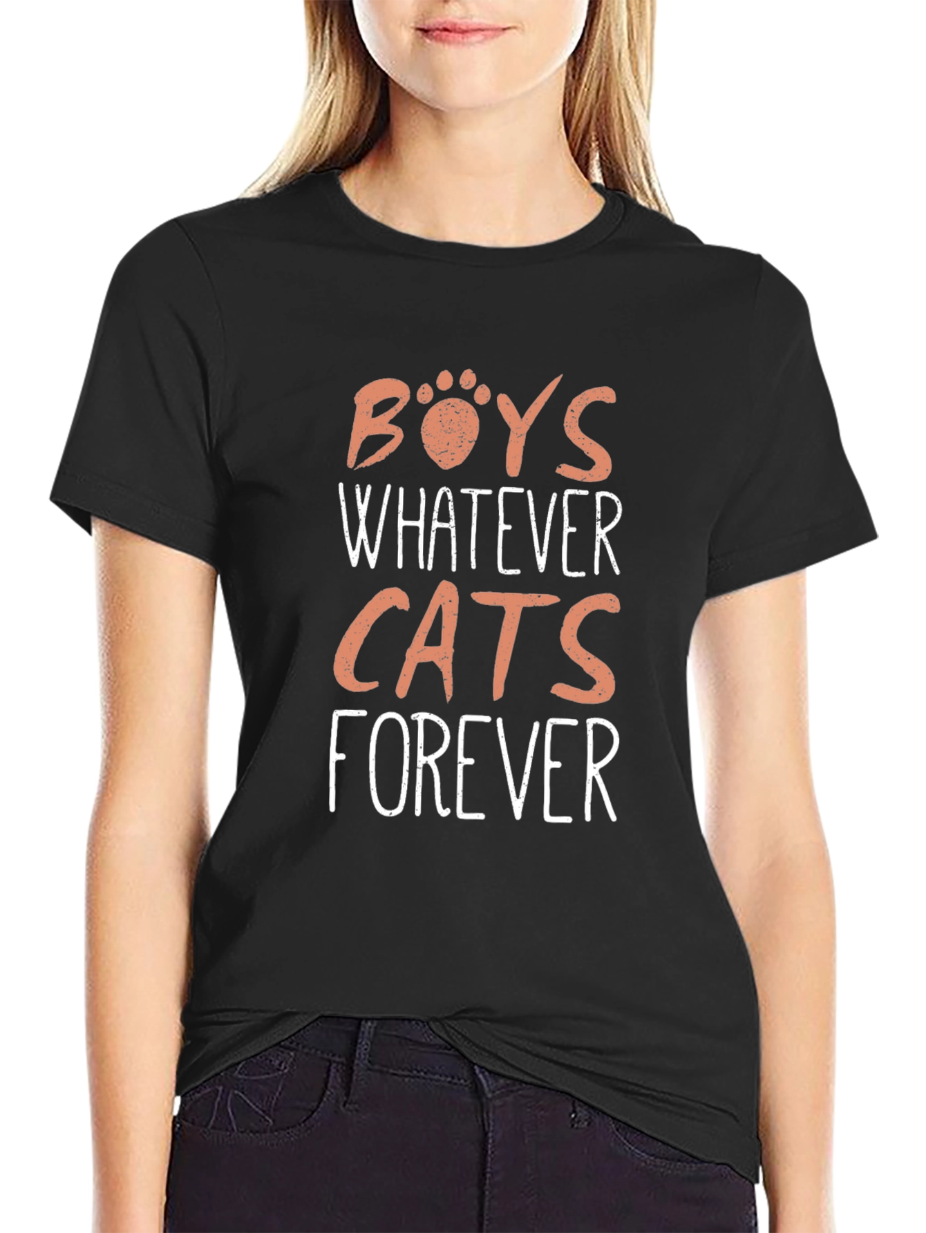 Boys Whatever Cats Forever Graphic Tee