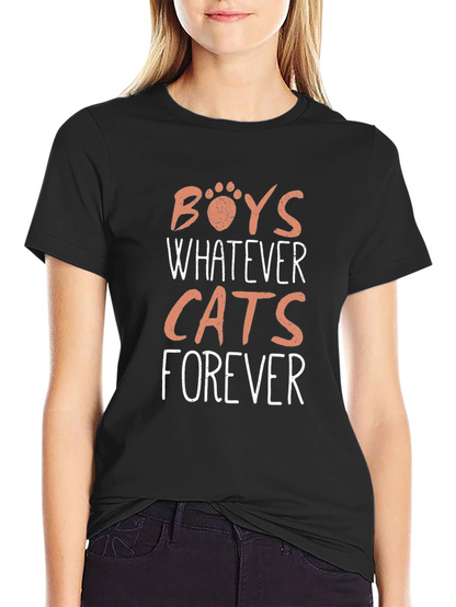 Boys Whatever Cats Forever Graphic Tee