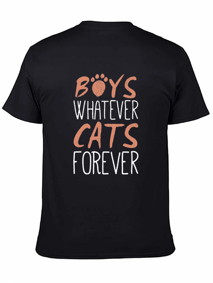 Boys Whatever Cats Forever Graphic Tee