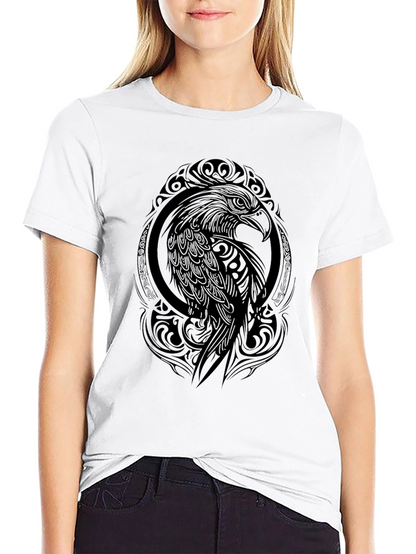 Tribal Eagle Graphic Black T-Shirt