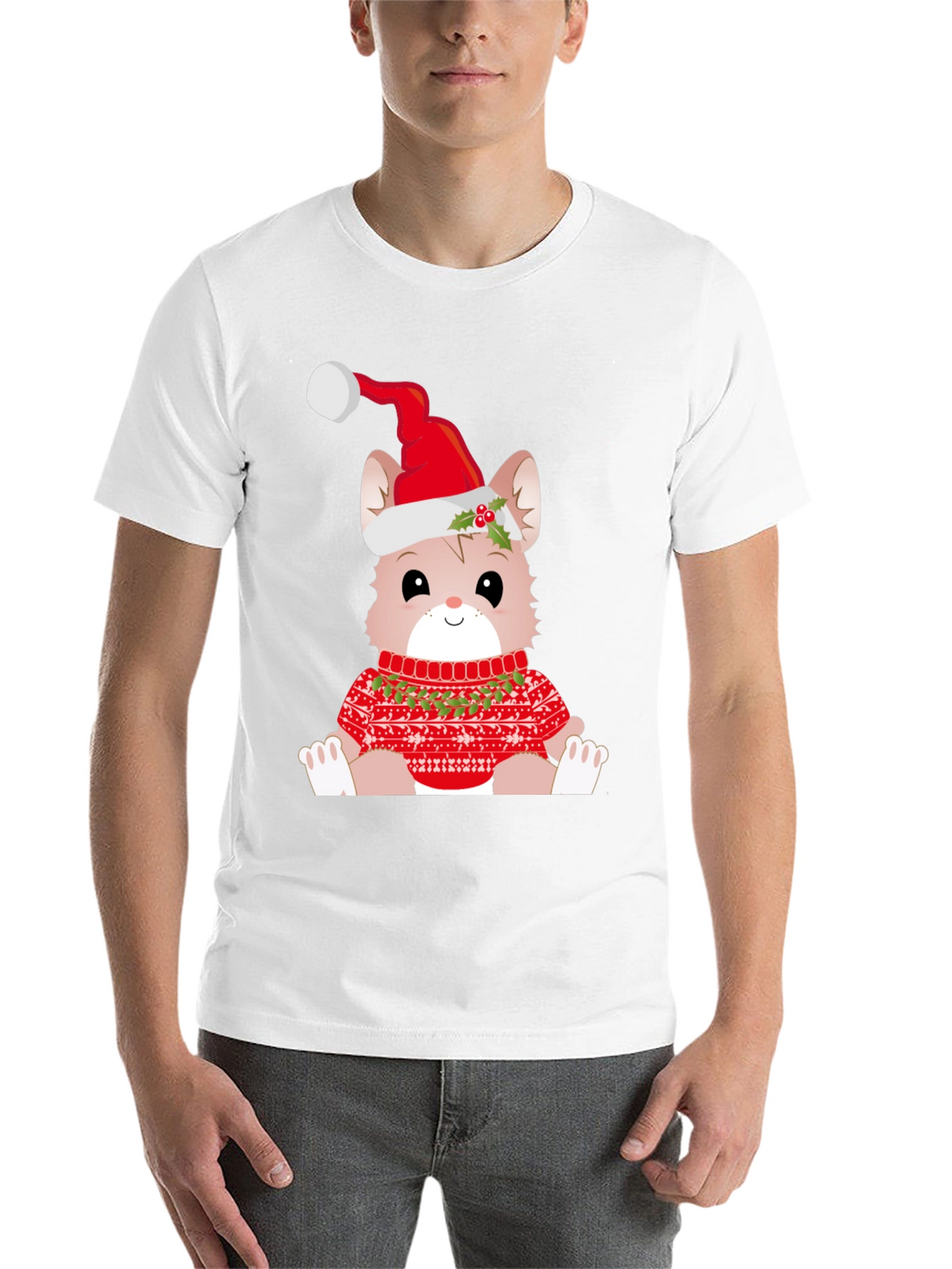 Festive Cat Christmas T-Shirt