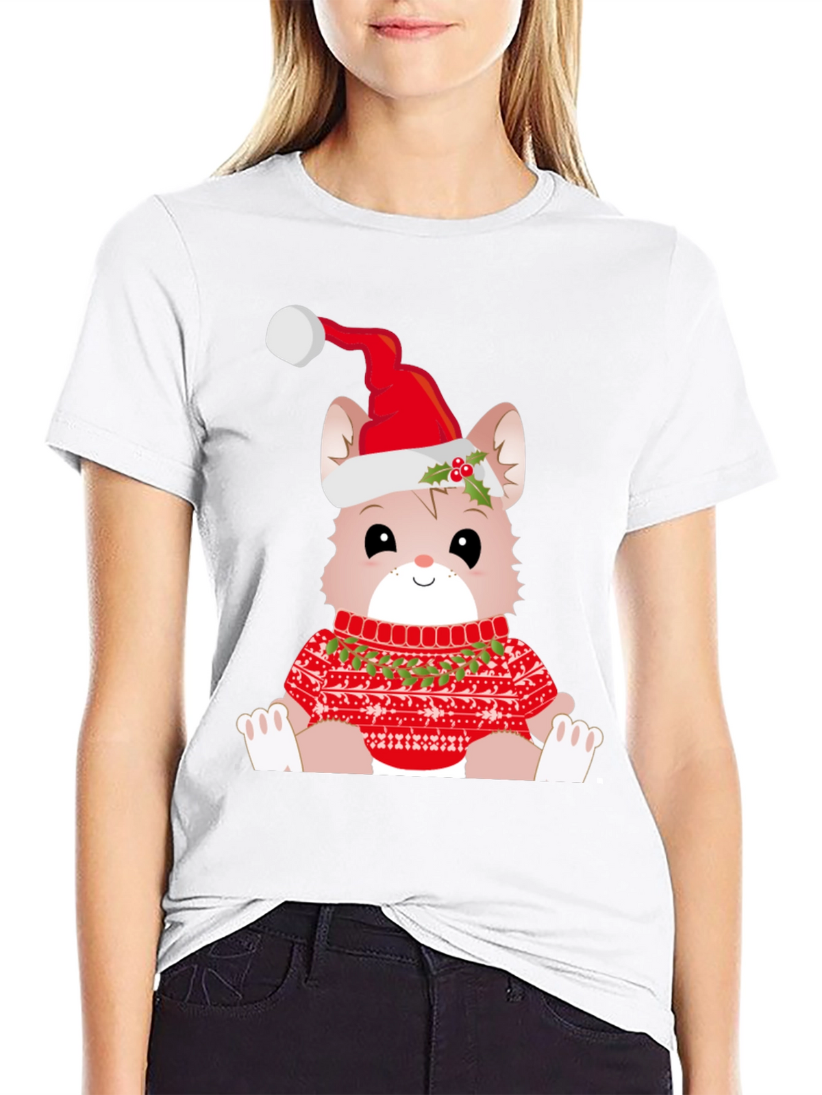 Festive Cat Christmas T-Shirt