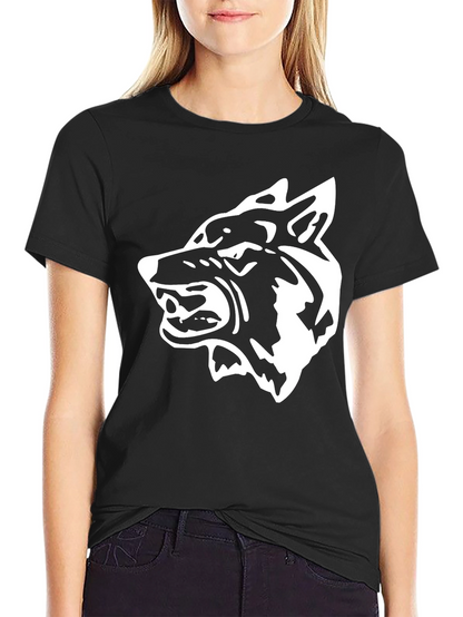 Bold Wolf Graphic Tee - Fierce Black Cotton T-Shirt