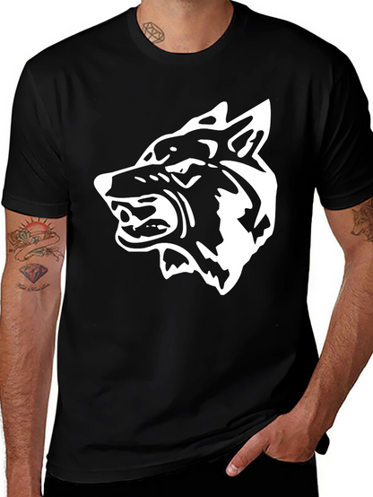 Bold Wolf Graphic Tee - Fierce Black Cotton T-Shirt