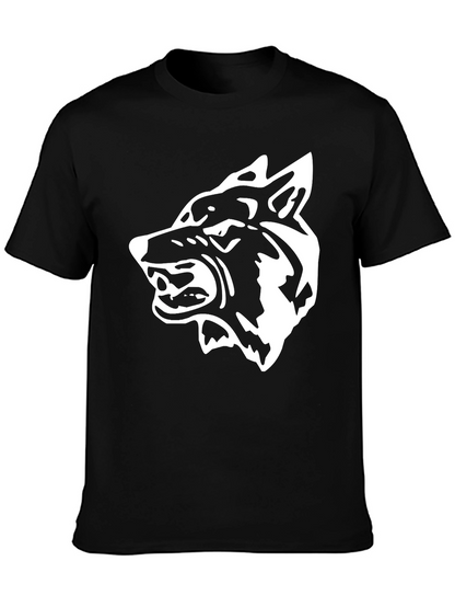 Bold Wolf Graphic Tee - Fierce Black Cotton T-Shirt