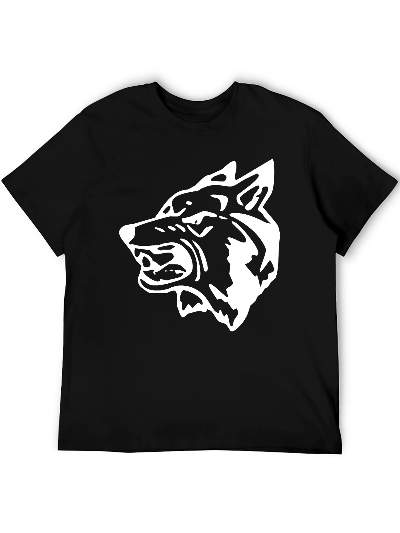 Bold Wolf Graphic Tee - Fierce Black Cotton T-Shirt