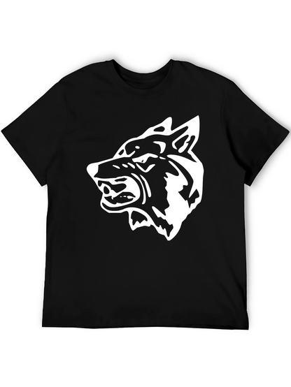 Bold Wolf Graphic Tee - Fierce Black Cotton T-Shirt