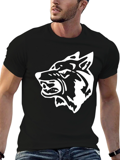 Bold Wolf Graphic Tee - Fierce Black Cotton T-Shirt