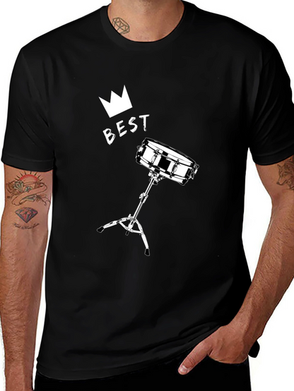 Best Drummer T-Shirt - Crown & Snare Drum Design