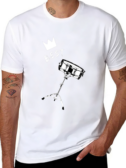 Best Drummer T-Shirt - Crown & Snare Drum Design