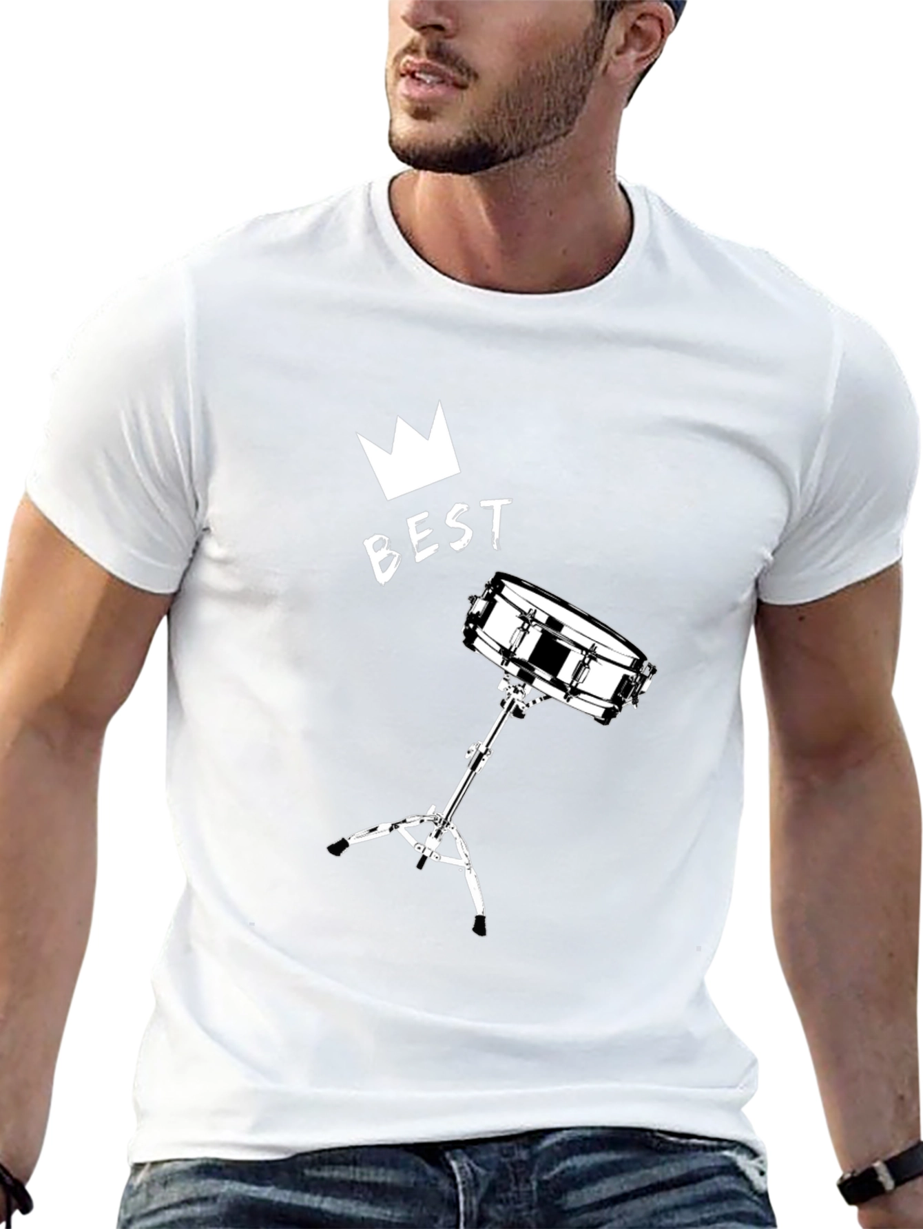 Best Drummer T-Shirt - Crown & Snare Drum Design