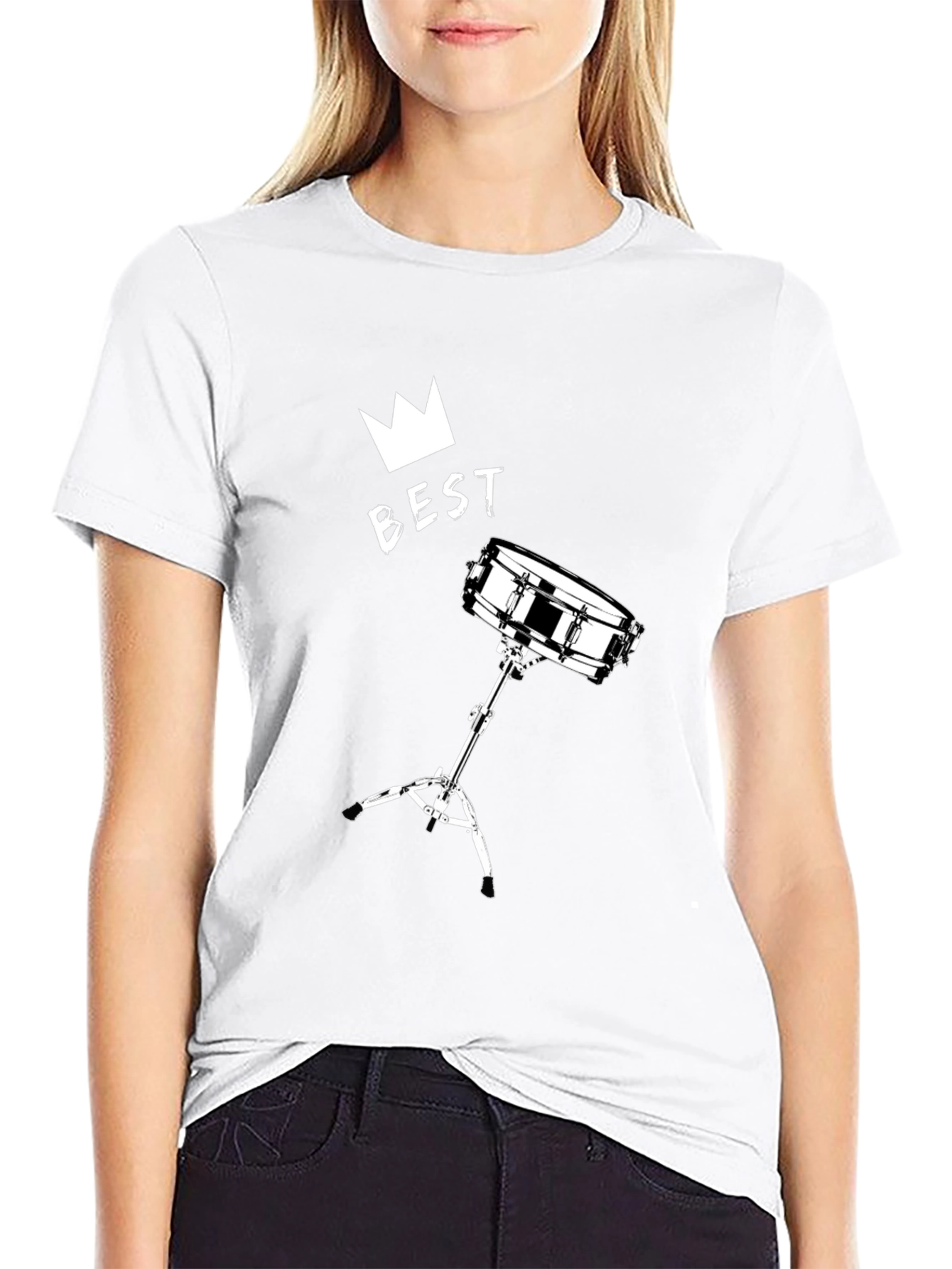 Best Drummer T-Shirt - Crown & Snare Drum Design