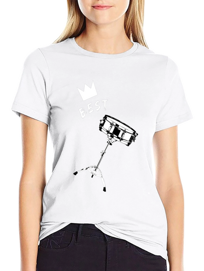 Best Drummer T-Shirt - Crown & Snare Drum Design