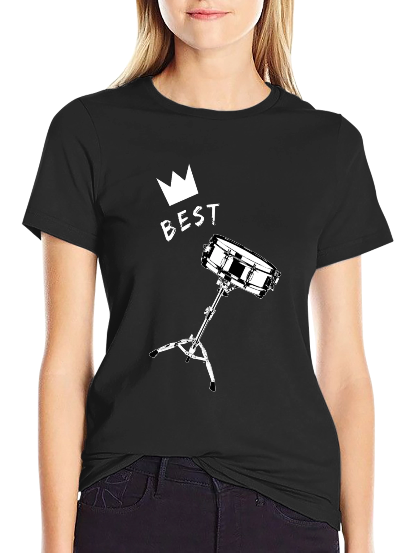 Best Drummer T-Shirt - Crown & Snare Drum Design