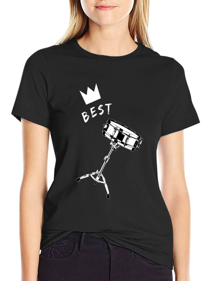 Best Drummer T-Shirt - Crown & Snare Drum Design