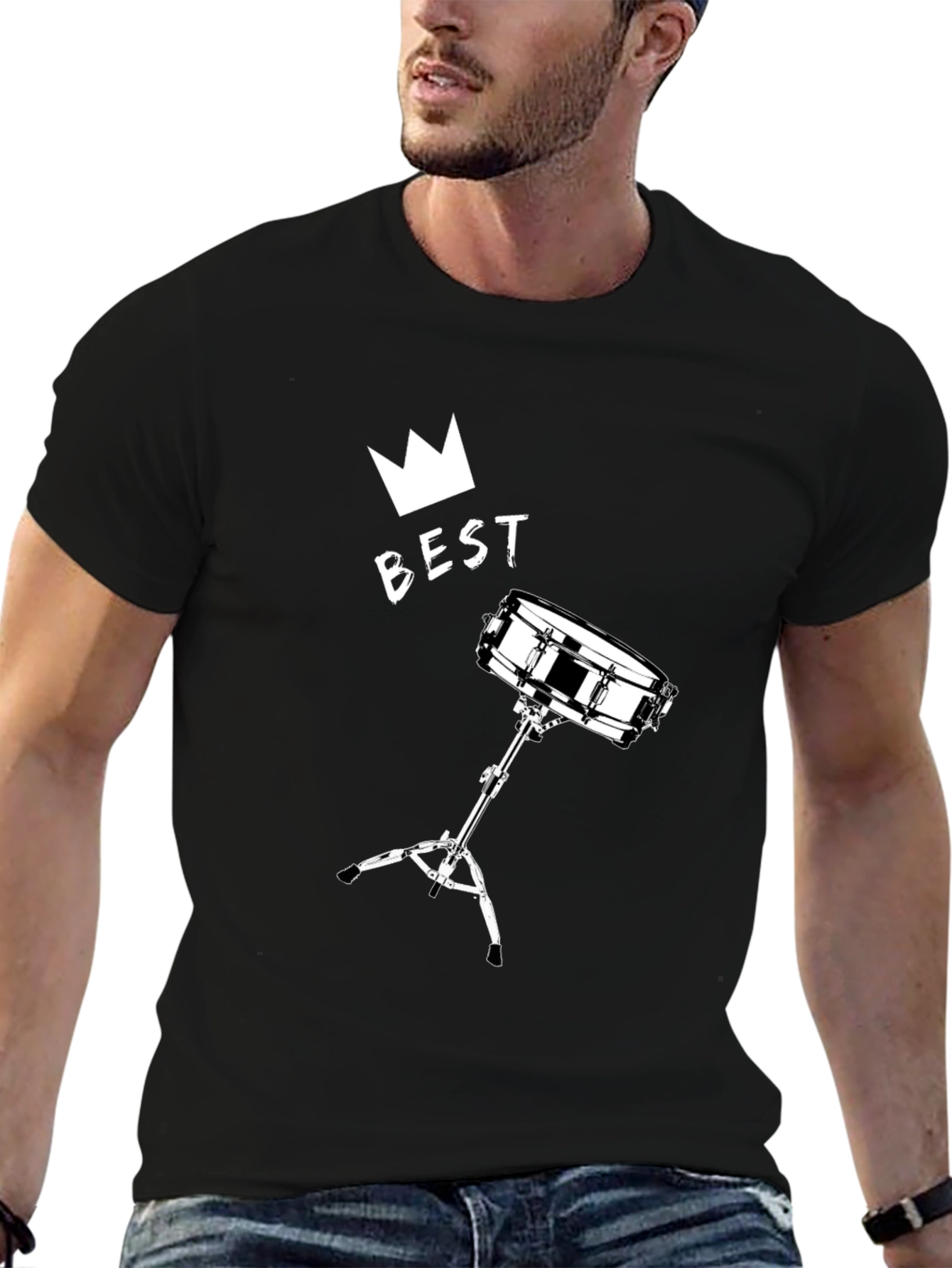 Best Drummer T-Shirt - Crown & Snare Drum Design