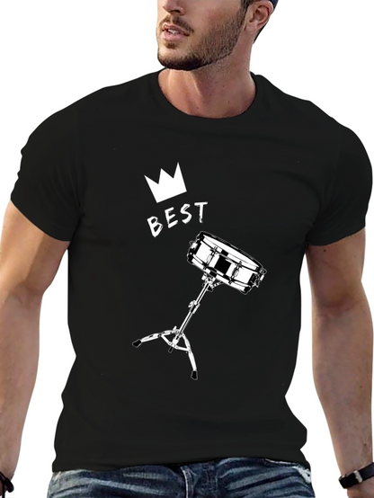 Best Drummer T-Shirt - Crown & Snare Drum Design