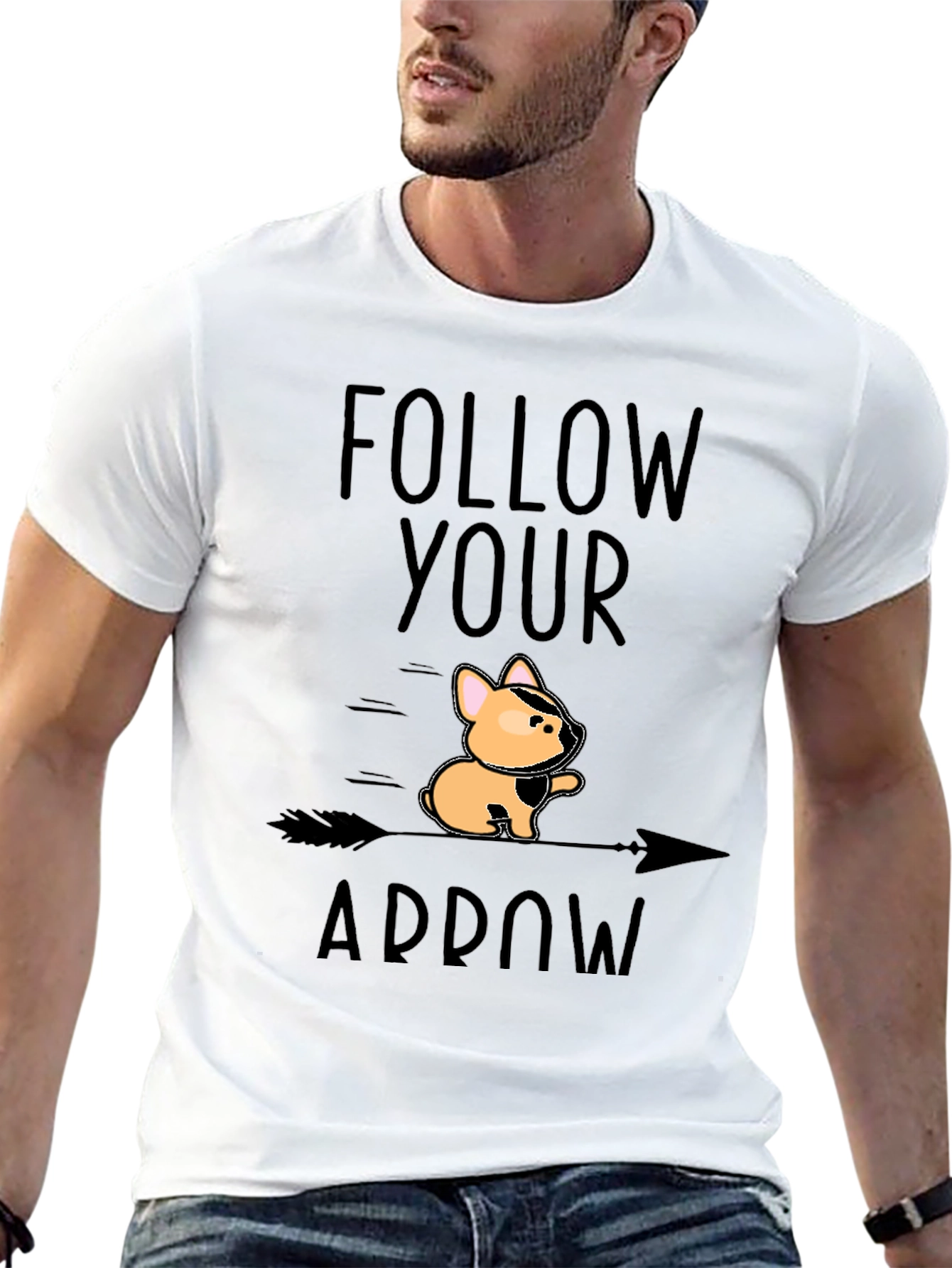 Follow Your Arrow Graphic Tee - Unique Dog Design