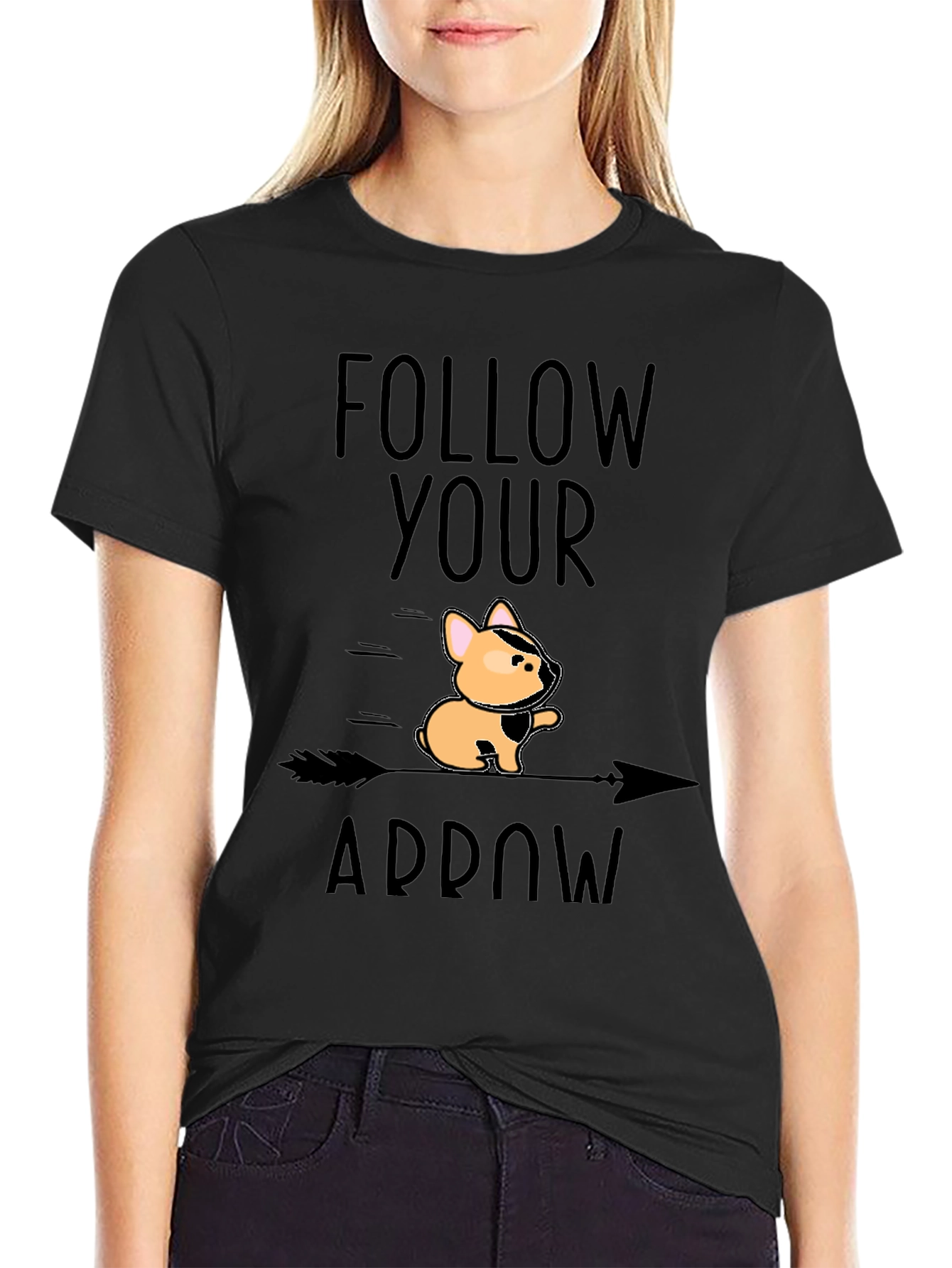 Follow Your Arrow Graphic Tee - Unique Dog Design