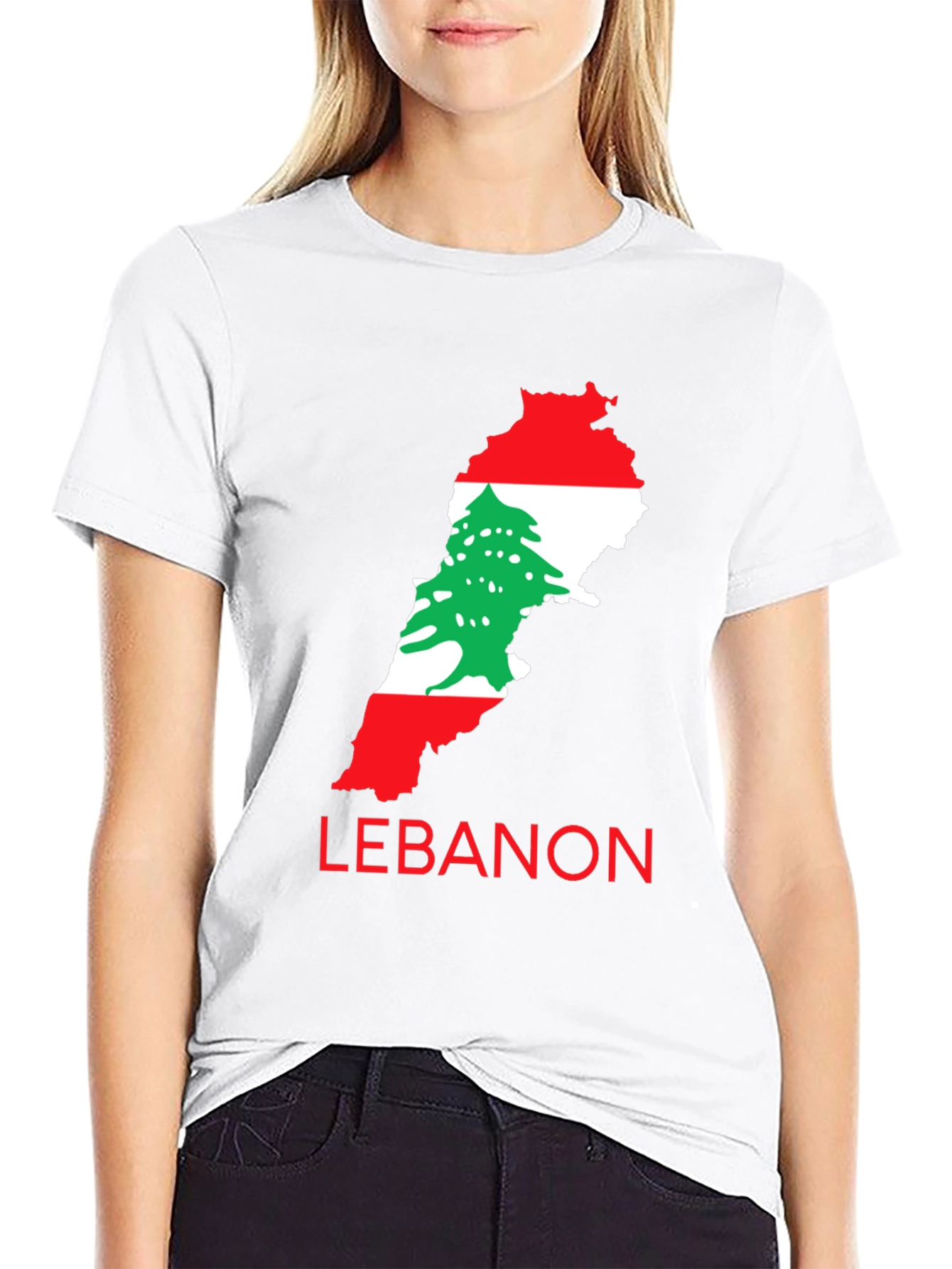 Lebanon Flag Map T-Shirt