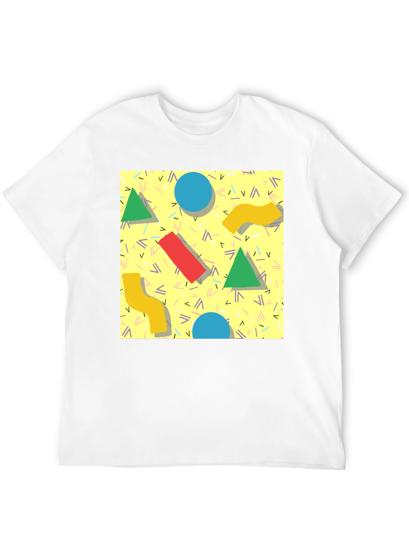 Retro 90s Pattern T-Shirt - Black