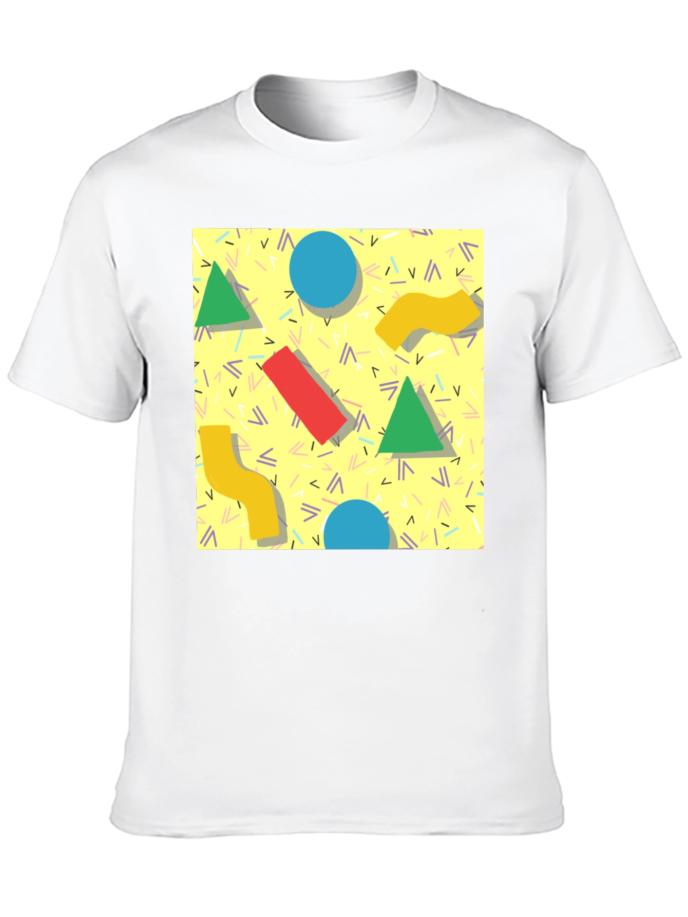 Retro 90s Pattern T-Shirt - Black