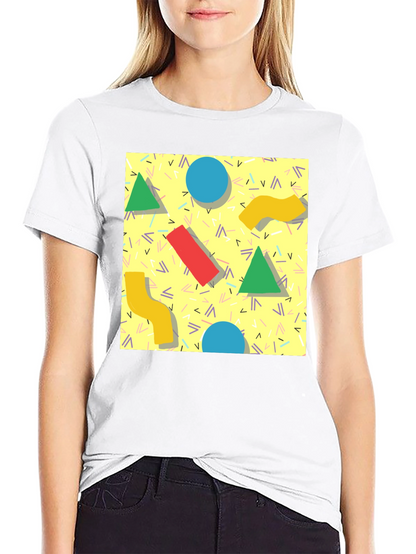 Retro 90s Pattern T-Shirt - Black