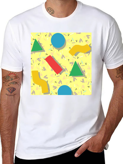Retro 90s Pattern T-Shirt - Black
