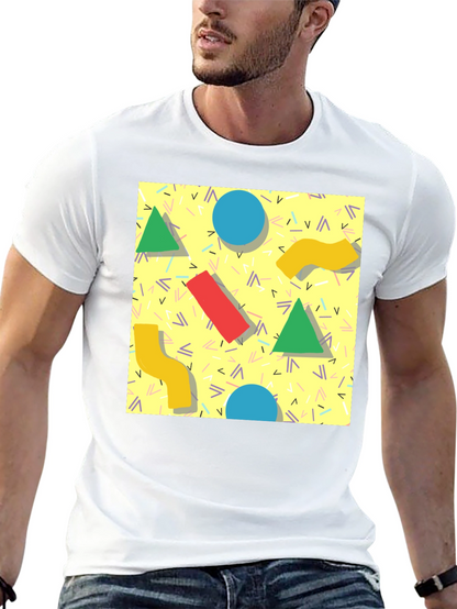 Retro 90s Pattern T-Shirt - Black