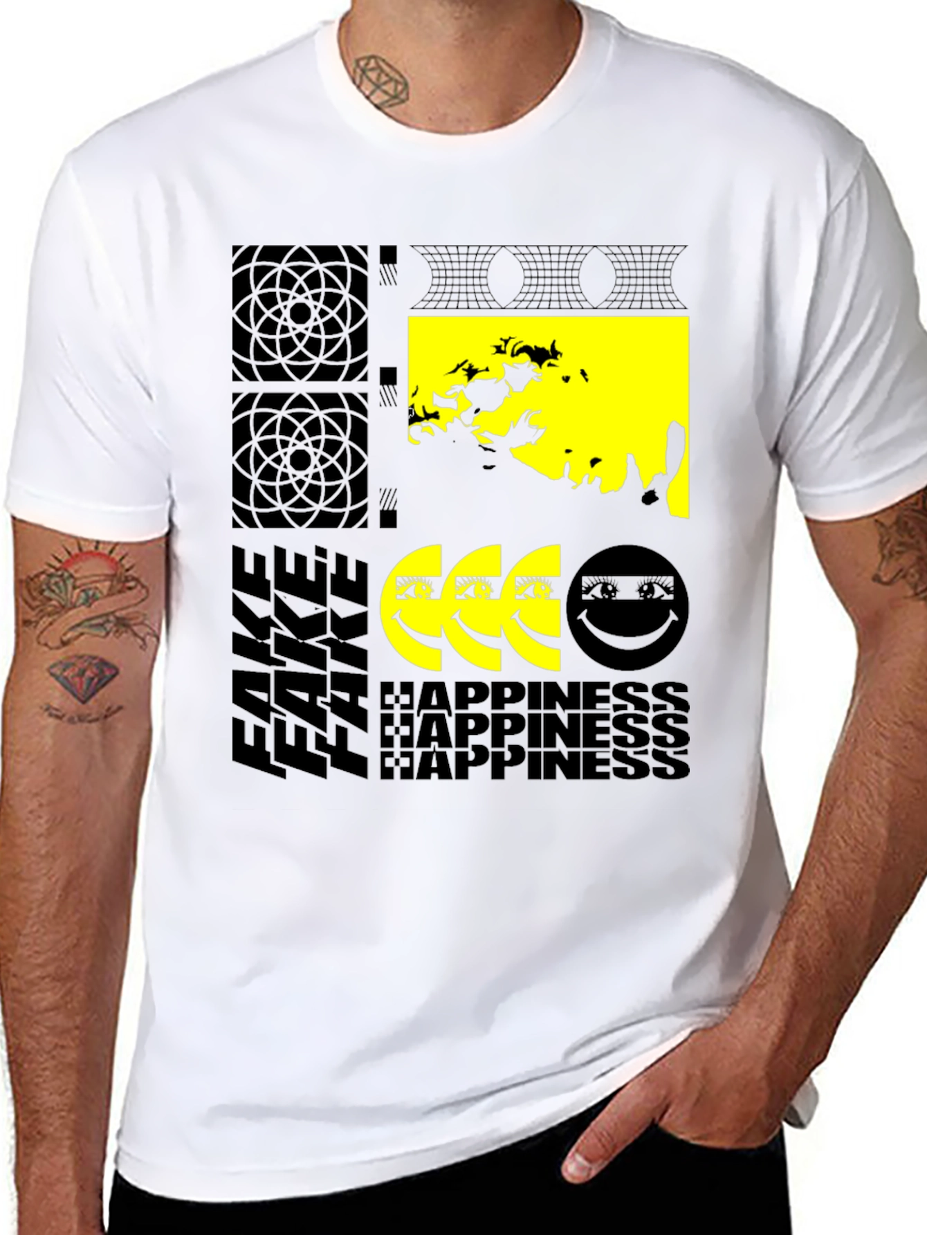 Fake Happiness Graphic T-Shirt