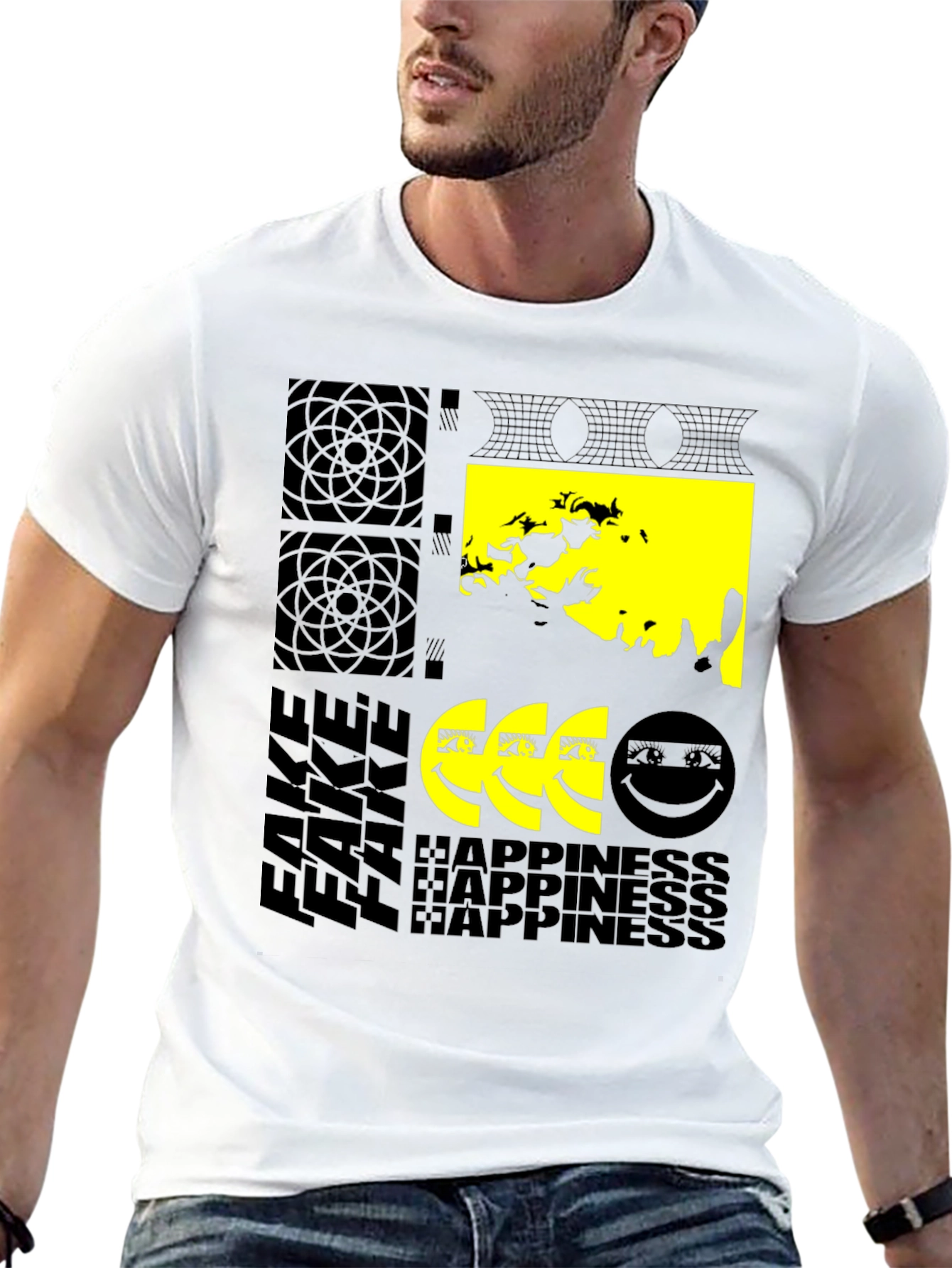 Fake Happiness Graphic T-Shirt