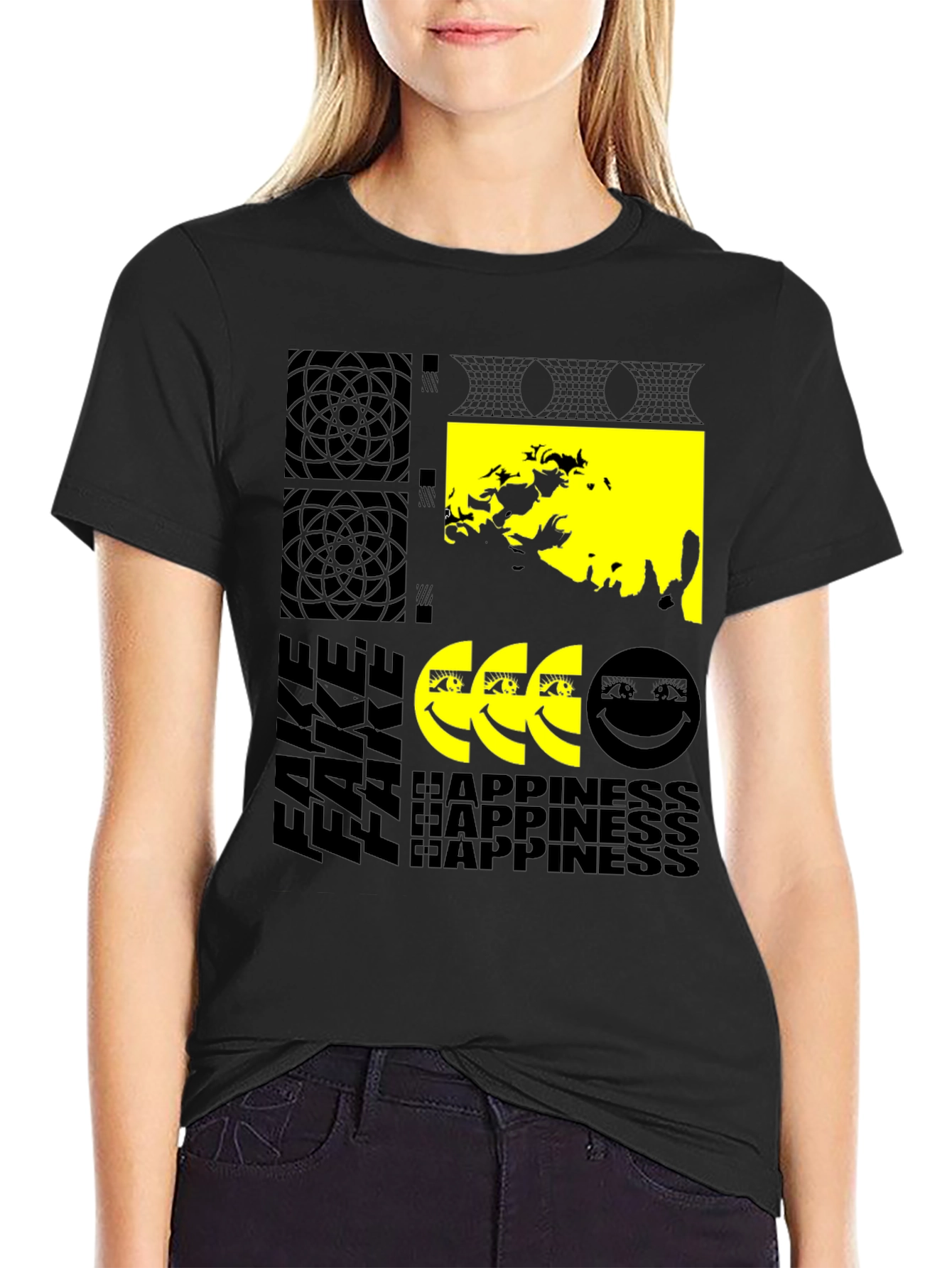 Fake Happiness Graphic T-Shirt